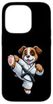 Coque pour iPhone 14 Pro Dessin animé Boxer Chien Arts Martiaux Kick