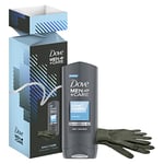 Dove Men+Care Daily Care Body Wash & Gloves with touch-sensitive fingertips Gift Set perfect gifts for him 1 piece, Blue