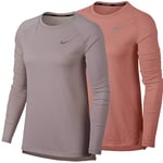 Nike Breathe Tailwind T-Shirt à Manches Longues Femme, Rose Rouille / (Argent réfléchissant), m