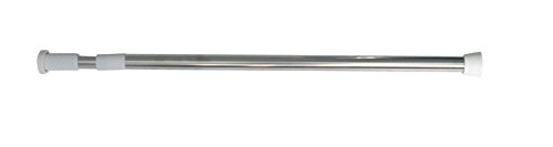 MSV Barre Douche INOX 70-120 cm, Aluminium, Peinture, Blanc