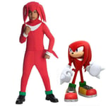 Sonic The Hedgehog Cosplay Kostym Kläder för Barn Pojkar Flickor Knuckles Jumpsuit + Mask + Handskar 5-7 år = EU 110-122