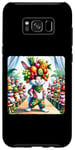 Coque pour Galaxy S8+ Lapin dans un chapeau de fruits concours entouré d'animaux. Pâques