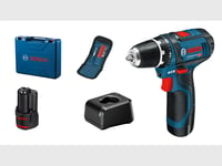 Bosch Drill GSR 12V-15 2x2Ah 10XAC CASE.