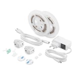 Rörelsesensor LED Strip Light, Motion Sensor Strip Light Sängbelysning, Justerbar Strip Light med AC-kontakt (2PC),