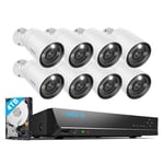 Reolink 12MP CCTV PoE Camera System, 8pcs 12MP H.265 Bullet Security Cameras Outdoor, Person/Vehicle Detection, Two-Way Talk, Spotlights, 16CH NVR with 4TB HDD for 24/7 Recording, RLK16-1200B8-A