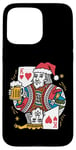 Coque pour iPhone 15 Pro Max King Of Hearts With Beer Jeu de cartes vintage pour amateur de bière