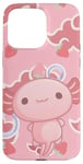 iPhone 15 Pro Max Cute Kawaii Axolotl Cat Aesthetic Pink Cloud Case