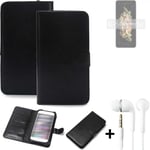 phone Case Wallet Case for Samsung W23 Flip + earphones cell phone black