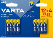 Pile alcaline AAA (LR03) Varta Long-life Power, lot de 16