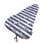 lucky-bonbon Blue and White Stripe Fashion Waterproof Keep Dry Bike Seat Cover The Perfect Bicycle Seat Cover Waterproof Sunscreen And Dustproof For All Bicycle Exercise.