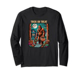 Funny Sasquatch Halloween Bigfoot & Son Trick or Treat Long Sleeve T-Shirt