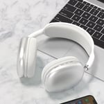 Casque Bluetooth sans fil sur l'oreille Casque sans fil PC Écouteur de jeu sur la tete P9 Casque stéréo Annulation de bruit Casque-STN01 Blanc