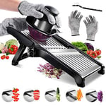 Masthome Adjustable Mandoline Vegetable Slicer,Kitchen Mandolines with Cut Proof Gloves, Stainless Steel Mandolin Slicers and Julienne Cutter for Potato, Onions Grater- Send Cleaning Brush