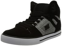 DC Shoes Homme Pure High-Top-Chaussures Montantes en Cuir Basket, Noir, 46.5 EU