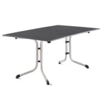 Table pliante - SIEGER - 165 x 95 cm - Plateau Vivodur® anthracite - Extérieur - 6 personnes