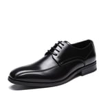 Derbys Homme Richelieus for Hommes Chaussures habillées en Cuir Microfibre Bout Rond Lacets Couture Pure Couleur résistant à l'abrasion (Color : Noir, Taille : 42 EU)