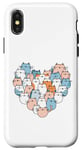 Coque pour iPhone X/XS Chats kawaii forme de coeur pour les amoureux des chats