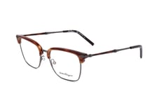 Lunettes de Vue Ferragamo SF2194 216 STRIPED BROWN/RUTHENIUM 50/17/150 Homme