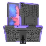 Coque en TPU texture du pneu, antichoc avec béquille violet pour votre Lenovo Tab P11/P11 5G