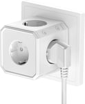 Prise Multiple Sans Câble, Cube De 5 Prises Ac, Adaptateur De Prises Multiples 4000W/16A Pour Le Bureau, La Maison Ou Le Voyage, Blanc