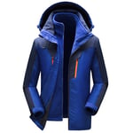 ZWPY Winter Fleece Hiking Jackets Men 3 in 1 Windproof Waterproof Outwear Parka Mens Windbreaker Raincoat Coat Overcoat,Blue,L