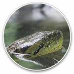 2 x Vinyl Stickers 10cm - Green Anaconda Snake Cool Gift #21648