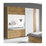 Armoire, garde robe WOOD deux portes coulissantes 200 cm. Dressing complet. Miroir inclus.