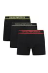 Emporio Armani Men's CORE Logoband 3-Pack Boxer Shorts, Nero/Nero/Nero, XXL