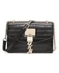 DKNY Women's Elissa Small Flap Shoulder Bag, black