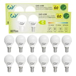 GY Ampoule LED E14 4,9W équivalent 60W, 807 Lumens 6500K Blanc Froid, Ampoule E14 Led Efficacité Energétique, Non-Dimmable, Lot de 12