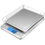 Tuserxln - Balance de cuisine numérique,précision de 0,01 g/0,001 oz, Balance alimentaire precision, rechargeable par usb, avec 2 plateaux