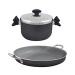 San Ignacio PK1516 Set Gourmet-Cocotte pour Pâte 20 cm + Poêle 36 cm, aluminium pressé, convient pour induction