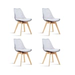 Designetsamaison - Lot de 4 chaises scandinaves transparentes - Bjorn