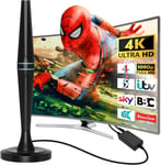 Indoor TV Aerial - Digital TV Aerial Indoor 250+ Miles Long Range - Amplified HD