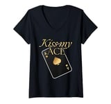 Womens Kiss My Ace - Funny Spades For Men Women Poker Texas Hold Em V-Neck T-Shirt