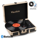 Briefcase Record Player with Bluetooth Output, Speakers and USB - RP116LW Wood