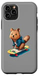 Coque pour iPhone 11 Pro Skateboard Quokka mignon Skateboard Simple Skater Fun Fan