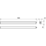 Ledinaire Grundarmatur BN021C, 1000 lumen, 830, L600 mm