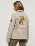 Superdry M65 Embellished Military Jacket, Vintage Khaki