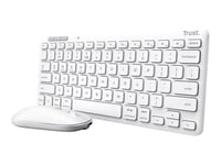 Trust Lyra Multi-Device - Ensemble clavier et souris - sans fil - Bluetooth, 2.4 GHz - QWERTY - US - blanc - boîte