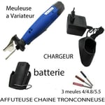  Affuteuse Chaine  tronçonneuse  batterie + 3meules 4/4.8/5.5mm + chargeur