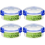 Sistema KLIP IT PLUS Round Food Storage Containers , 300 ml Leak-Proof, Stackable & Airtight Fridge/Freezer Containers with Lid , BPA-Free , 4 Count