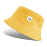 Tuopuda Chapeau de Pêcheur Homme Femme Bob Coton Anti-UV Unisex Chapeau de Soleil Chapeaux de Visière Chapeau de Plage Pliable Bucket Hat Été, Jaune foncé