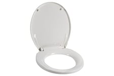 Cofan Abattant WC universel | Dimensions 40,4 x 35,6 cm | Modèle Caddo | Fabriqué en Polypropylène Blanc Antibactérien