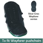 Jillyraff Padded  Seat Liner to fit Silver Cross Wayfarer in Soft Black Suedette