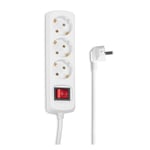 Hama Multiprise 3 Prises 16A avec Interrupteur (Rallonge multiprises 1.4m, Bloc 3 prises Type F Schuko, Idéal Bureau PC luminaires, Atelier, Meuble TV, Garage )Blanc