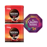 Nescafe Original Coffee 750g Tin x2 FOC Quality Street Tub 600g