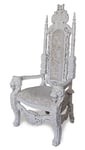 SALE King Lion Throne Chair | Wedding Chair Antique White Solid Mahogany CHR011P