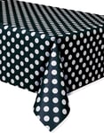 Svart Plastduk med Vita Polka Dots 274x137 cm