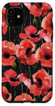 Coque pour iPhone 11 Motif floral de coquelicot rouge aquarelle, conception